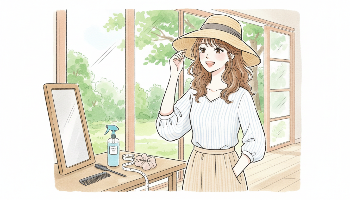 崩れを気にせず帽子を楽しむには「事前の仕込み」と「ゆとりのあるサイズ選び」が大切なんですね